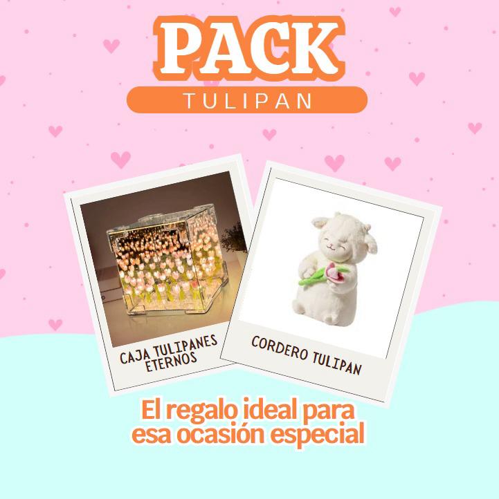 🧸PELUCHE CORDERITO TULIPAN + TULIPAN INFINITO CAJA DE REGALO🎁