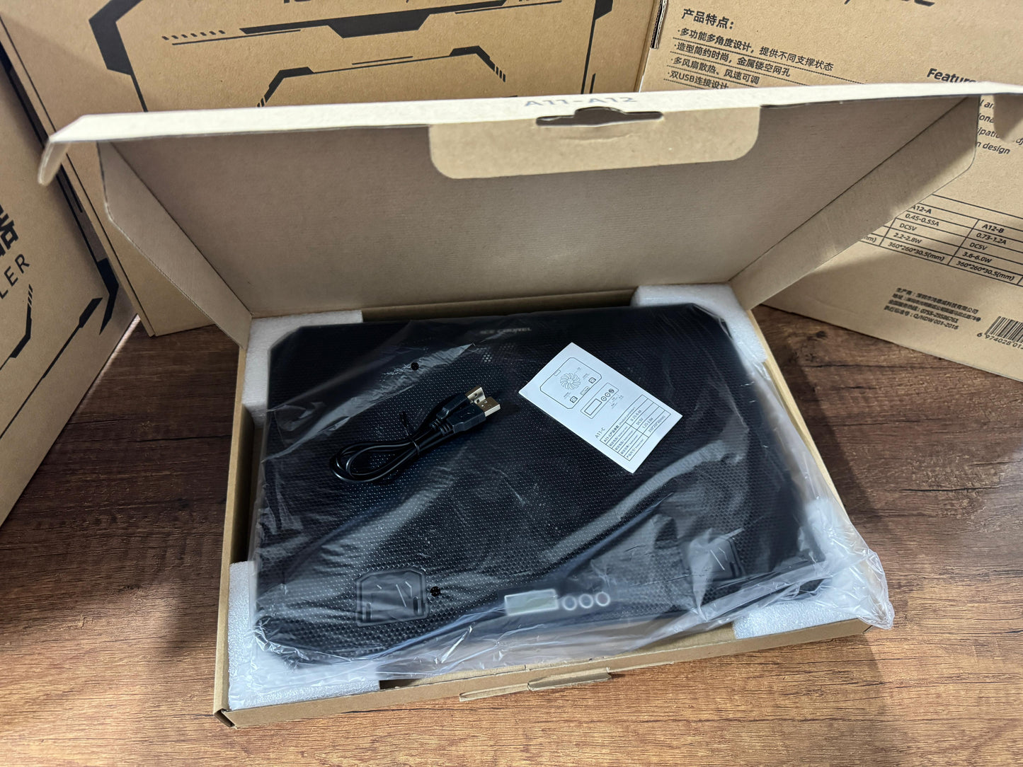 💻 DUO: Cooler para Laptop 6 Ventiladores + Soporte de Metal para Celular